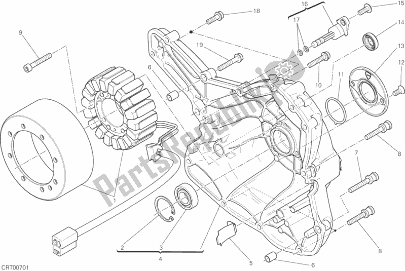 All parts for the Generator Cover of the Ducati Scrambler Urban Enduro Thailand USA 803 2015